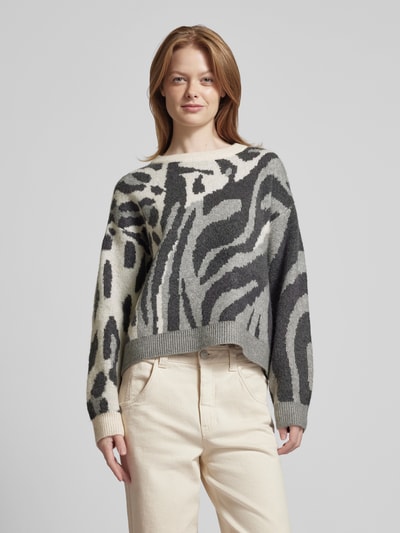 Vero Moda Pullover mit Rundhalsausschnitt Modell 'KAI' Hellgrau 4