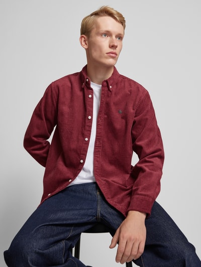 Carhartt Work In Progress Regular Fit Freizeithemd mit Button-Down-Kragen Modell 'MADISON' Bordeaux 3