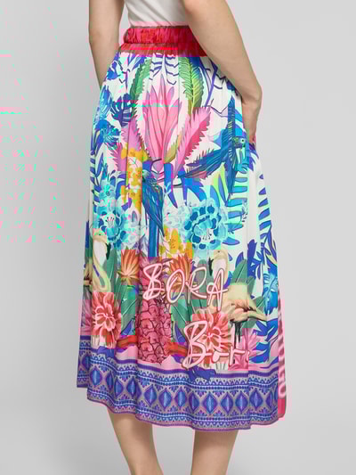 miss goodlife Midirock aus Viskose mit elastischem Bund Blau 3