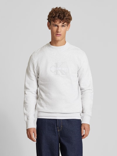 Calvin Klein Jeans Sweatshirt mit Label-Stitching Beige Melange 4