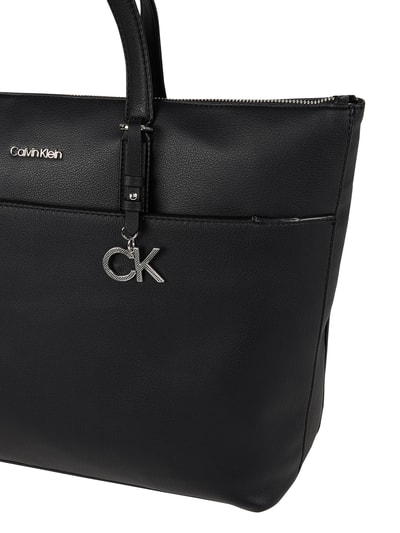 CK Calvin Klein Torba shopper z materiału skóropodobnego   Czarny 3