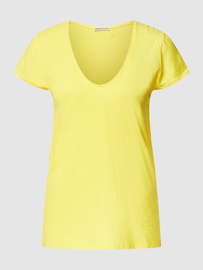 Drykorn T-Shirt mit V-Ausschnitt Modell 'AVIVI' Gelb 2