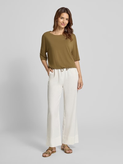 Christian Berg Woman T-Shirt mit Rundhalsausschnitt und überschnittenen Schultern Khaki 1