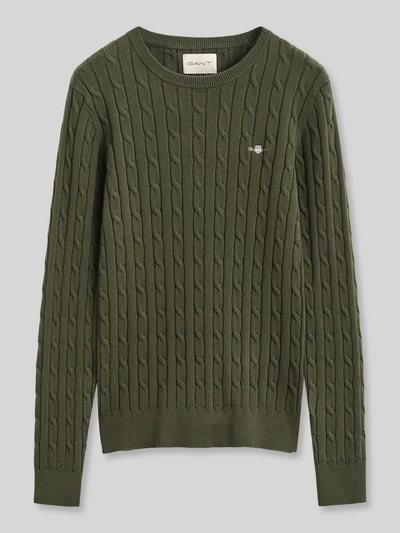 GANT Pullover mit Logo-Stitching Dunkelgruen 2