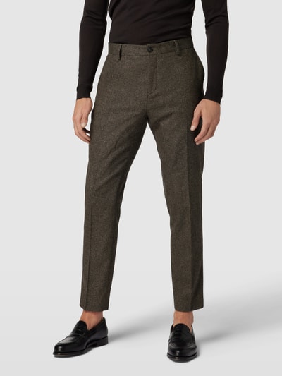 SELECTED HOMME Pantalon in gemêleerde look Middenbruin - 4