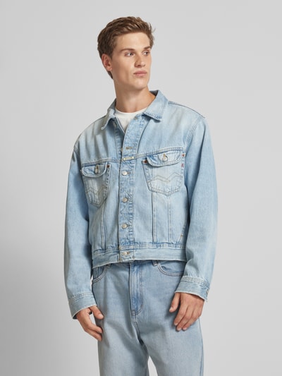 Replay Jeansjacke mit Kentkragen Jeansblau 4