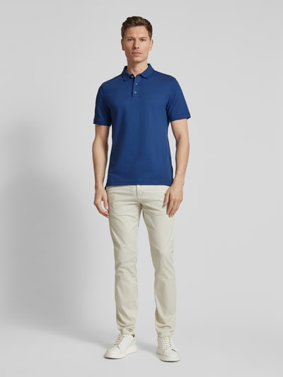 Brax Regular fit poloshirt met labelprint, model 'Pete' Blauw - 1