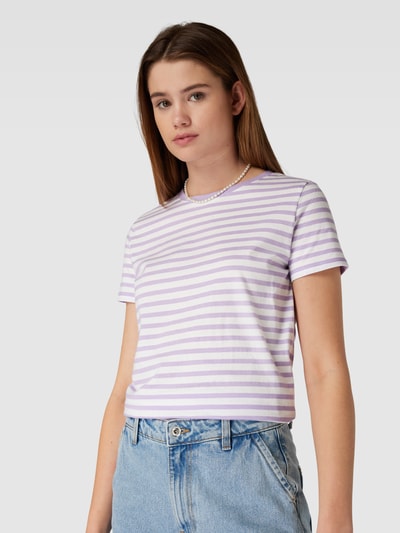 Tom Tailor Denim T-Shirt mit Streifenmuster Modell 'MODERN STRIPE' Lila 3