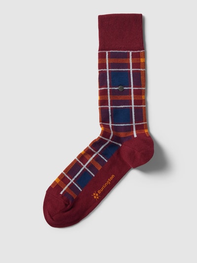 Burlington Sokken met labelstitching Bordeauxrood - 1
