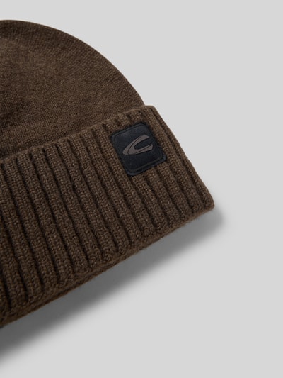 camel active Muts van zuivere wol, model 'Solid' Donkerbruin - 2