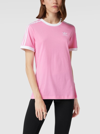 adidas Originals T-Shirt mit Label-Stitching Modell '3 Stripes Tee' Pink 4