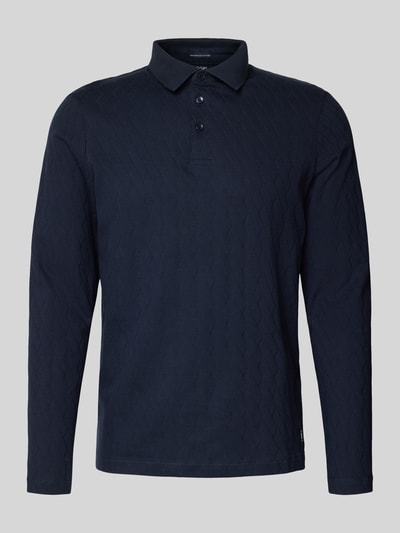 JOOP! Collection Gebreide pullover met kentkraag, model 'Bryson' Marineblauw - 2