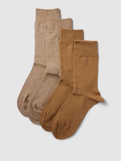 camano Socken mit Label-Print im 4er-Pack Beige 1