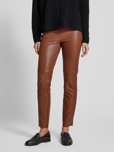 Christian Berg Woman Leggings in Leder-Optik Hellbraun 4