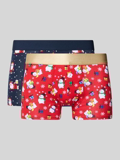 Christian Berg Men Trunks im Allover-Look im 2er-Pack Rot 1