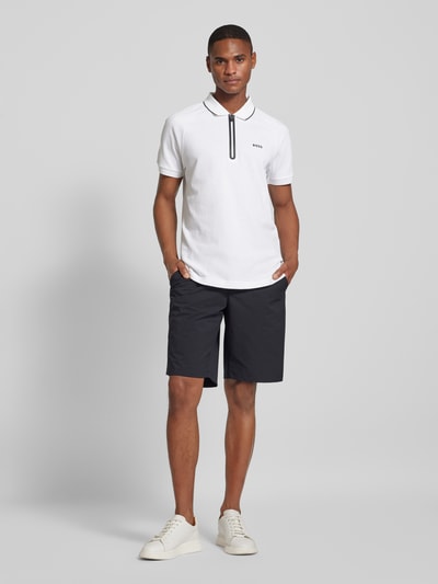 BOSS Green Regular Fit Poloshirt mit Strukturmuster Modell 'Philix' Weiss 1