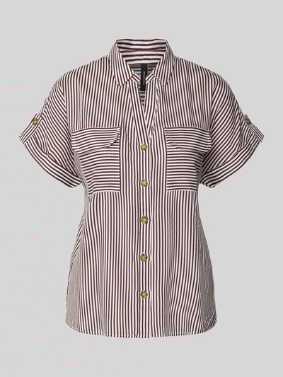 Vero Moda Regular Fit Hemdbluse aus reiner Viskose Modell 'BUMPY' Bordeaux 2