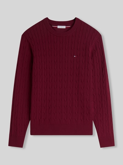 Tommy Hilfiger regular fit pullover van puur katoen Bordeaux - 2