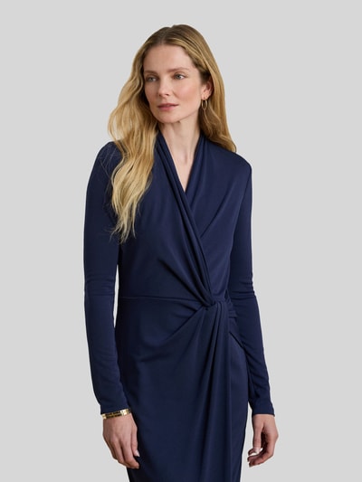 Lauren Ralph Lauren Knielanges Kleid in Wickeloptik Marine 4