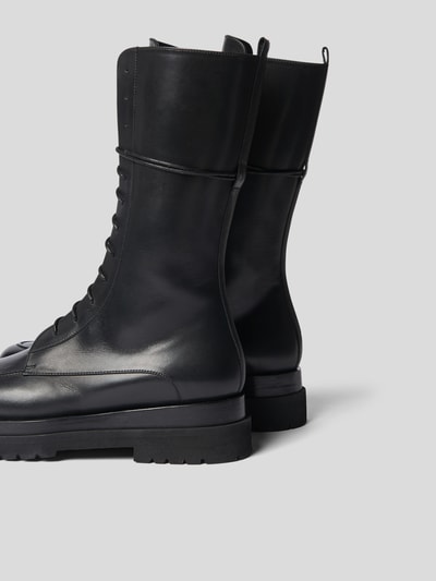 Magda Butrym Schnürboots mit Ziernaht Schwarz 3