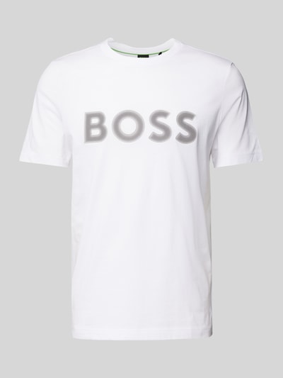 BOSS Green T-Shirt mit Label-Print Weiss 2