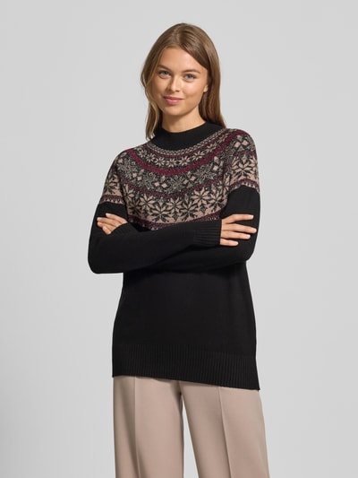 Christian Berg Woman Gebreide pullover met opstaande kraag Zwart - 4