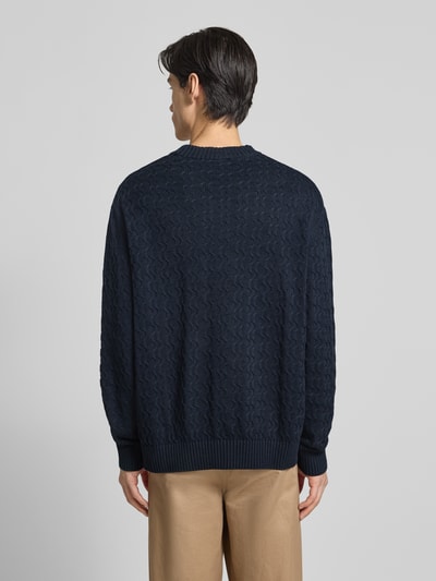 SELECTED HOMME Regular fit gebreide pullover van puur katoen, model 'PHILIP' Donkerblauw - 5