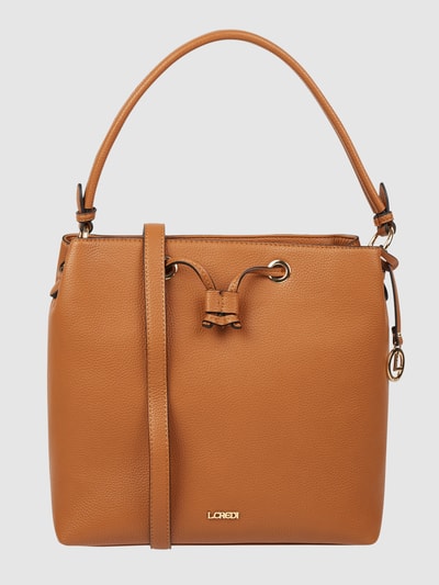 L.Credi Hobo Bag in Leder-Optik Cognac 2