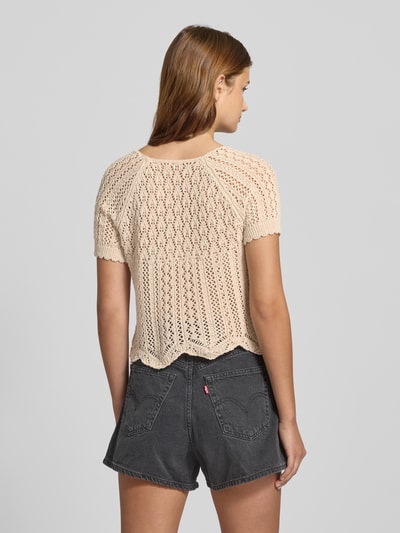 Only Regular fit gehaakt T-shirt van katoenmix, model 'NOLA' Zand - 5