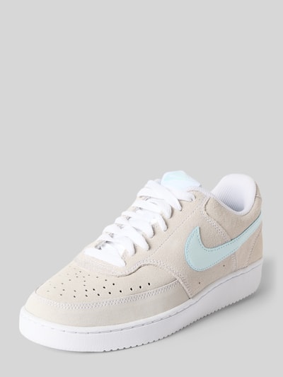 Produktfoto, Sneaker aus echtem Leder Modell 'COURT VISION LO SD PRM' von Nike, Damen Sneaker von Nike, beige und hellblau, weiße Sohle