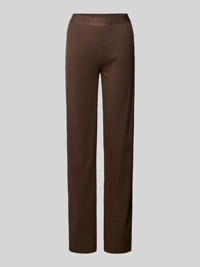 Produktfoto, Pyjama-Hose mit elastischem Logo-Bund von Jake*s Casual, braun, Feinripp, Modal-Bio-Baumwoll-Mix, Loose-Fit, glatte Textur