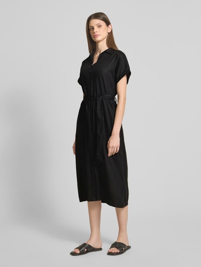 s.Oliver RED LABEL Relaxed Fit Hemdblusenkleid aus Leinen-Mix Black 1