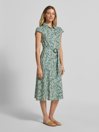 Apricot Midikleid aus Viskose-Mix mit Leinen-Anteil Gruen 1