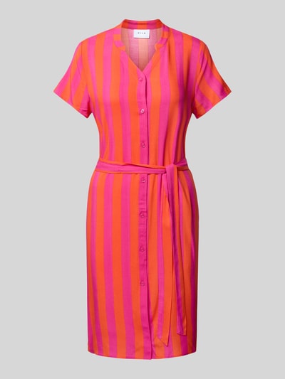 Vila Knielanges Kleid aus Viskose mit Bindegürtel Orange 2