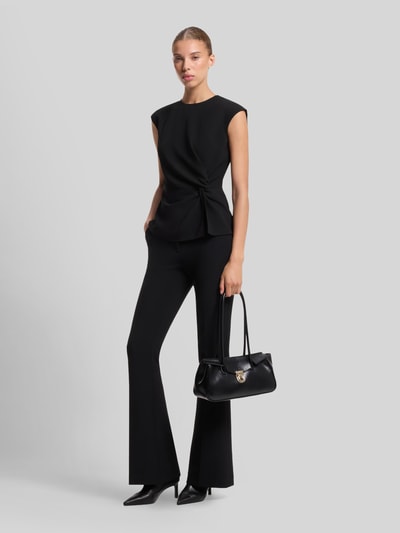 HUGO Regular Fit Kurzarmbluse mit Knoten-Detail Modell 'Cathida' Black 1