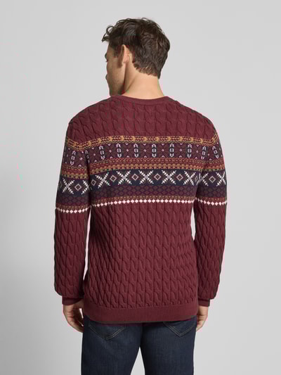 MCNEAL Strickpullover mit gerippten Abschlüssen Bordeaux 5