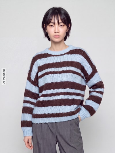 ONLY Sweter z przytulnym grubym ściegiem Jasnoniebieski 4