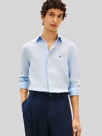 Tommy Hilfiger Regular Fit Freizeithemd aus reinem Leinen Hellblau 4