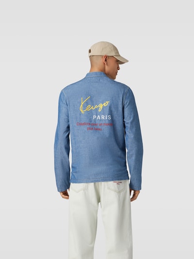 Kenzo Jeanshemd mit Maokragen Blau 5