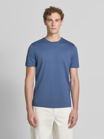 Christian Berg Men t-shirt z bawełny z okrągłym dekoltem Jeansowy niebieski 4