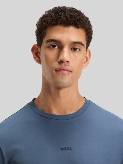 BOSS Orange Regular fit shirt met lange mouwen van katoenmix, model 'TCHARK' Rookblauw - 3