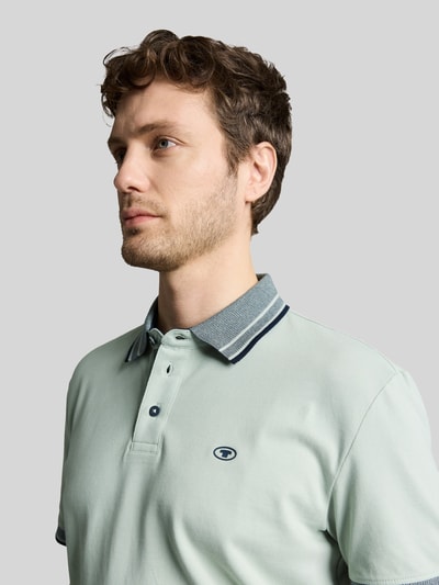 Tom Tailor Koszulka polo o kroju regular fit z kołnierzykiem w kontrastowym kolorze Miętowy 3