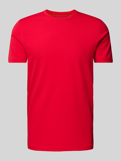 Christian Berg Men T-Shirt mit geripptem Rundhalsausschnitt Rot 2