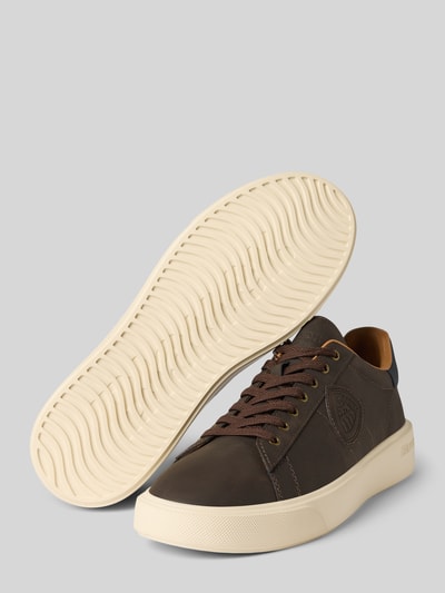 Blauer USA Sneaker mit Label-Patch Dunkelbraun 4