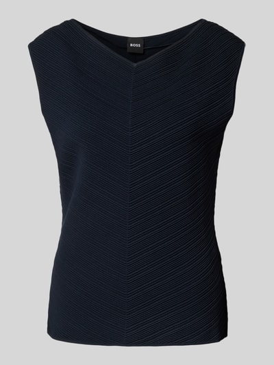 BOSS Blousetop van viscosemix, model 'Faitini' Marineblauw - 2