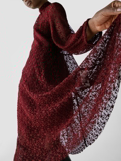 Forte Forte Spitzenkleid in Midilänge Schokobraun 6