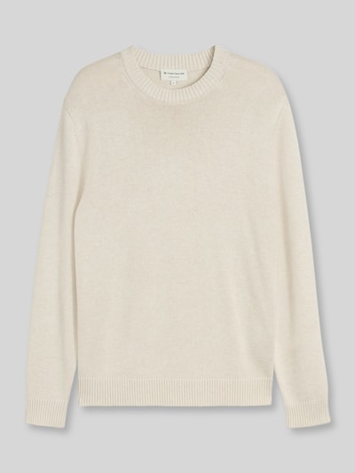 Tom Tailor Regular Fit Pullover aus reiner Baumwolle Beige 2