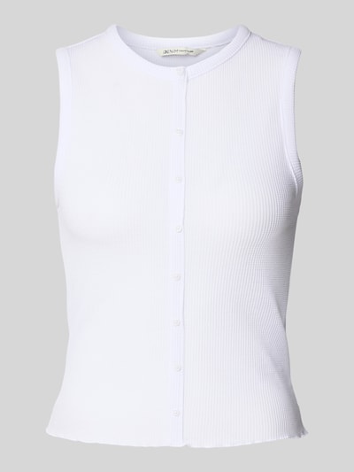 Tom Tailor Denim Slim Fit Tank Top mit angedeuteter Knopfleiste Weiss 2
