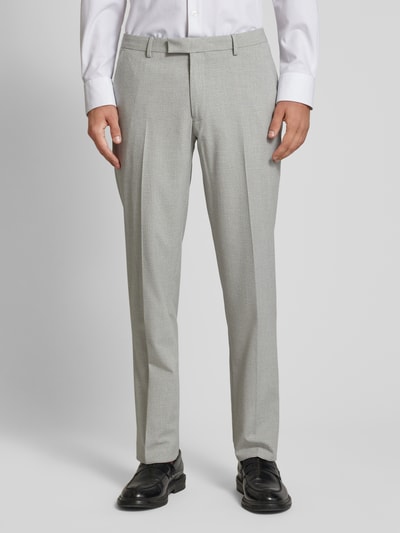 Christian Berg Men Straight leg pantalon van scheerwol met persplooien Middengrijs - 4