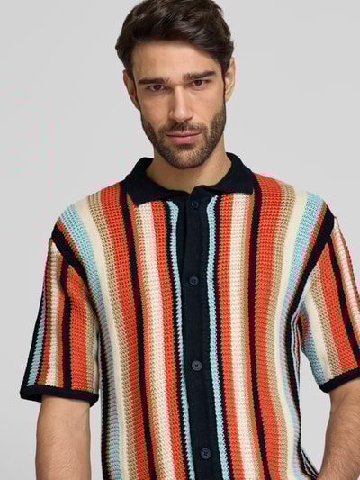 Knowledge Cotton Apparel Freizeithemd mit Knopfleiste Dunkelblau 3